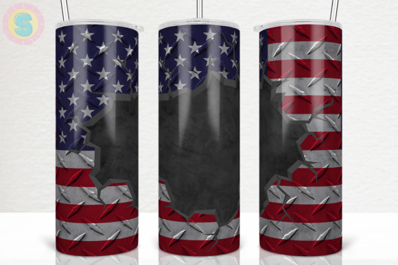20Oz Metal USA Flag Tumbler Wrap: Graphics for Crafts & Content