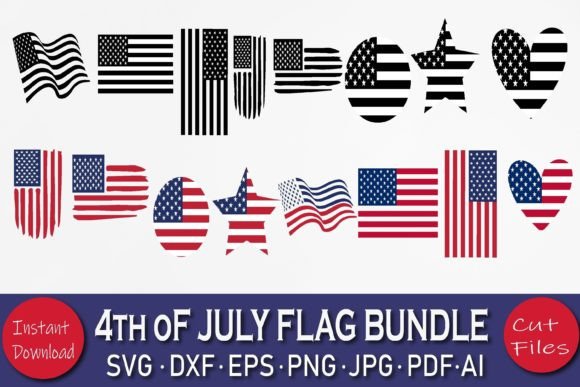 4th of July USA FLAG SVG Bundle: Graphics for Crafts & Branding