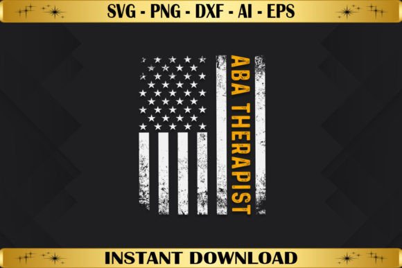 ABA Therapist Behavior USA Flag Graphics for Crafts