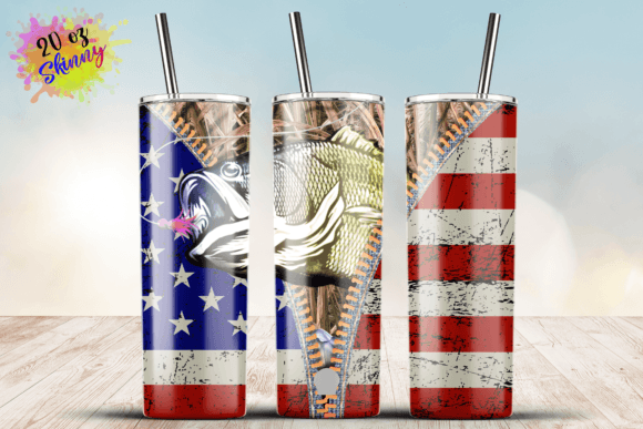 American Flag Camo Fishing Hunting Zippe Graphics