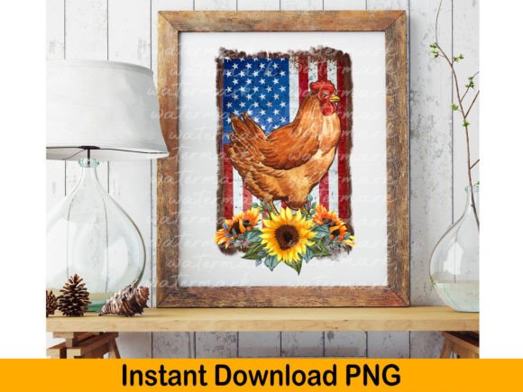 American Flag Chicken USA PNG: Graphics for Crafts & Local Branding