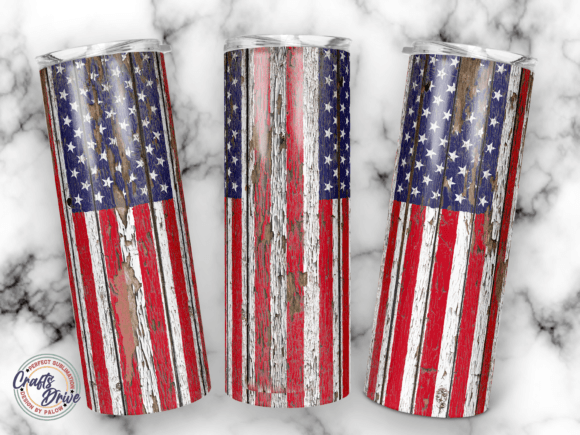 American Flag Patriotic Tumbler 20oz PNG: Graphics for Crafts & Brand Projects