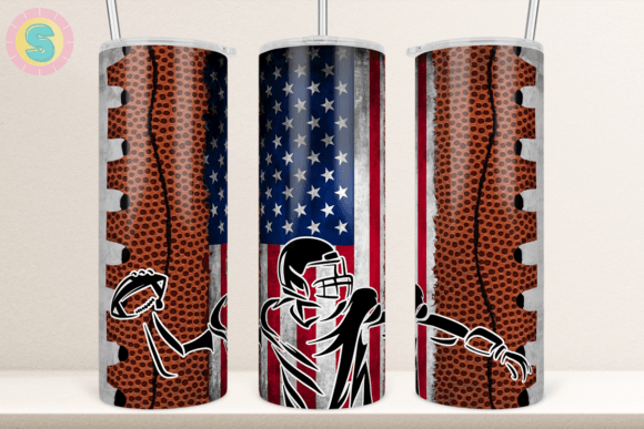 American Football USA Flag Tumbler Wrap: Graphics for Crafts