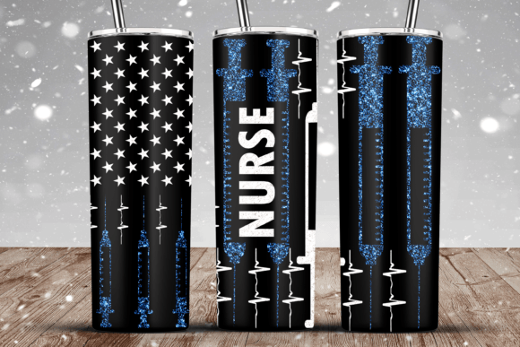 American Nurse Flag BLUE 20oz Wrap: Graphics for Crafts & Branding