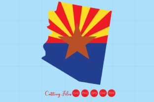 Arizona State with Flag Background Graphics for Crafts
