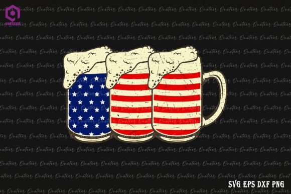 Beer American Flag 4th of July