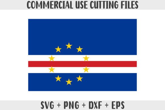 Cabo Verde Flag SVG Original Colors: Graphics for Crafts