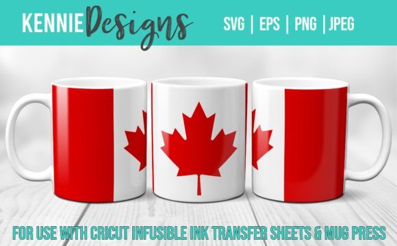 Canada Flag Mug SVG Template Infusible: Graphics for Crafts