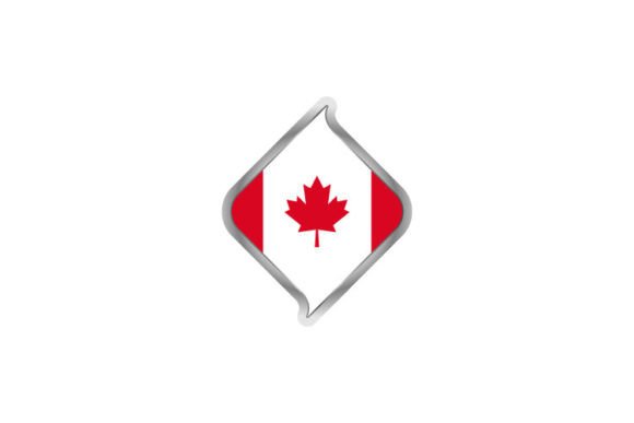 Canada Flag Sticker Isolated Design: Graphics for Crafts & Content