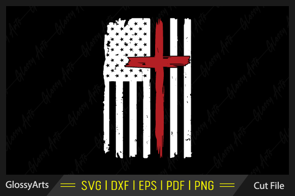 Cross American Flag SVG Printable File for Crafts & Graphics
