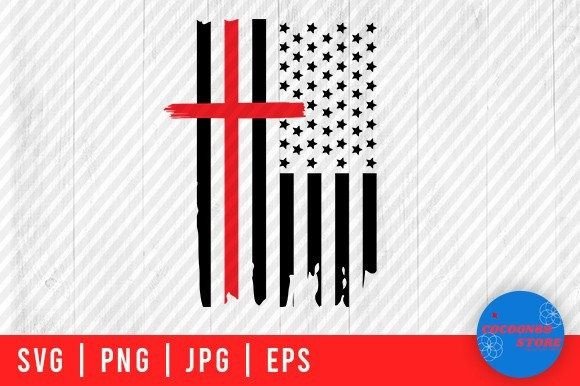 Cross on American Flag SVG: Graphics for Crafts & Brand Projects