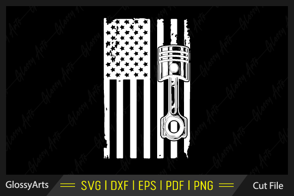 Diesel Mechanic American Flag SVG Graphics for Crafts