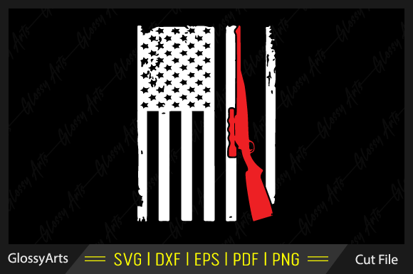 Distressed American Hunting Flag SVG: Graphics for Crafts