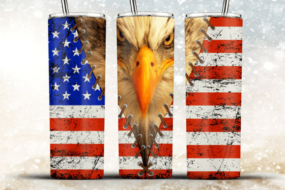 Eagle American Flag Wood Graphics for Crafts