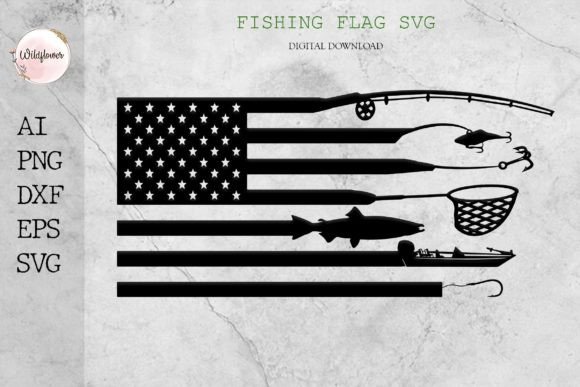 Fishing Flag SVG: Graphics for Crafts & Creative Brands