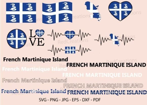 French Martinique Island Flag Bundle SVG: Graphics for Crafts & Content