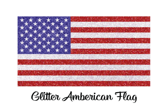 Glitter American Flag Graphics for Crafts