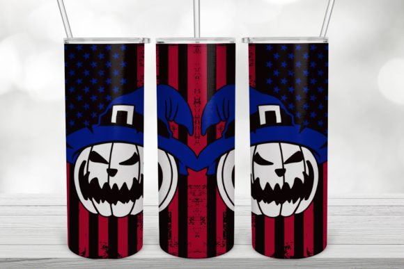 Grunge American Flag Halloween Tumbler Graphics