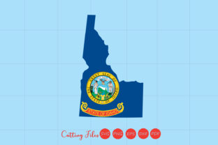 Idaho State with Flag Background Graphics for Crafts