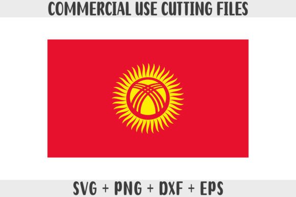 Kyrgyzstan Flag SVG Original Colors: Graphics for Crafts & Branding