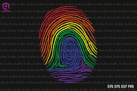 LGBT Flag Fingerprint Proud: Graphics for Crafts & Content