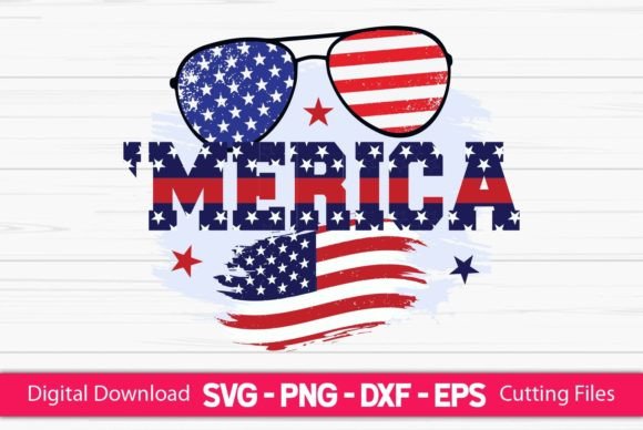 Merica American Flag Graphics for Crafts