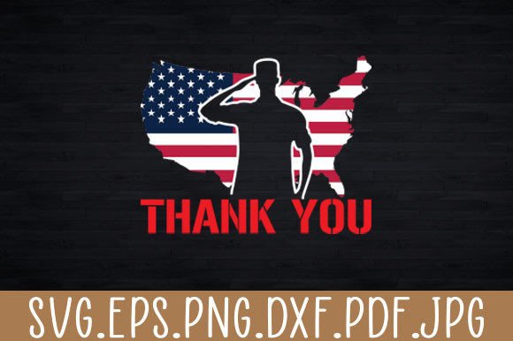Patriotic American Flag Thank You Graphics & Crafts