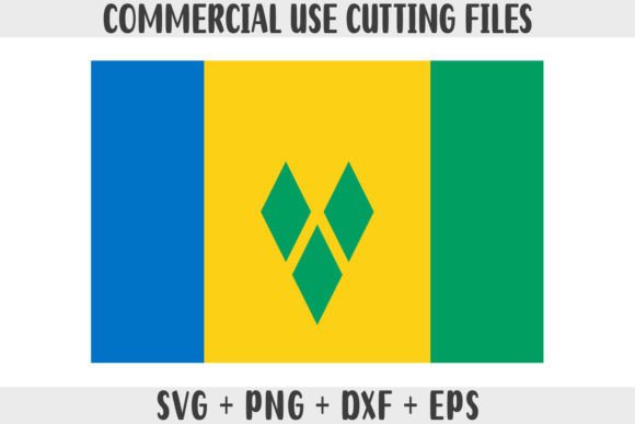 Saint Vincent and the Grenadines Flag Graphics for Crafts