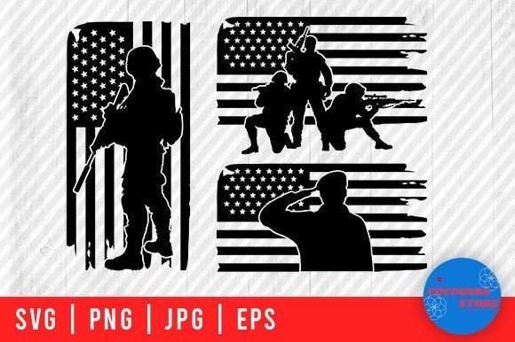 Soldier American Flag Memorial Day SVG Graphics
