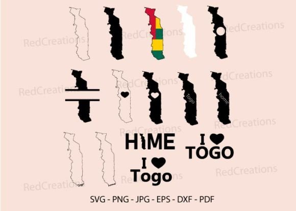 Togo Flag Map SVG Bundle: Graphics for Crafts & Content