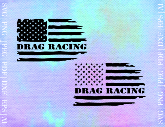 US Drag Racing Flag SVG: Graphics for Crafts & Commercial Use