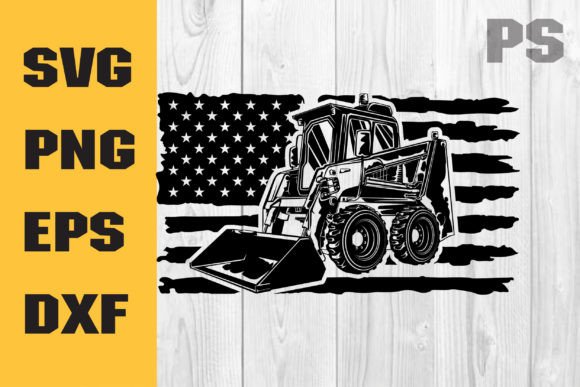 US Flag Loader Truck SVG: Crafts & Graphics
