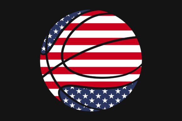 USA Flag Basketball SVG Graphics for Crafts