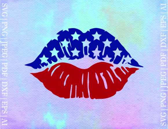 USA Flag Lips SVG