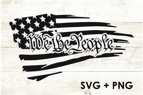 Waving Distressed USA Flag We the People Graphics